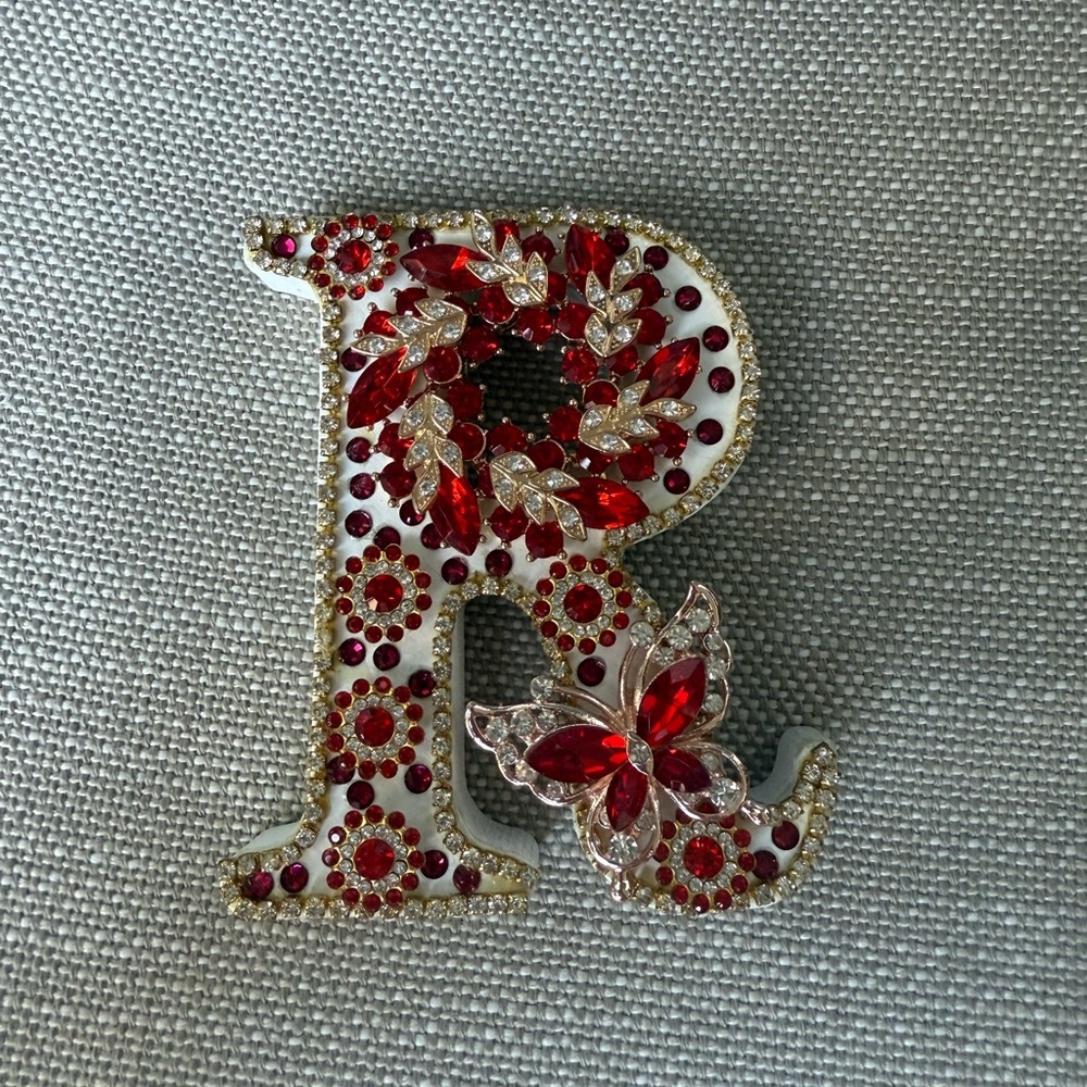 Custom Rhinestone Letter Decor Sparkly‎ Wall or Table Initials, Handmade Crystal